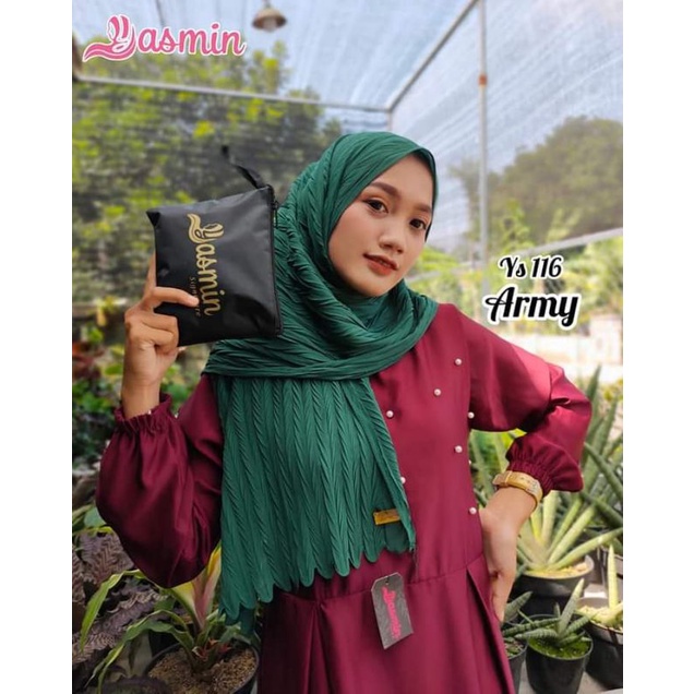 Pashmina Plisket Ceruty Babydoll Ori Yasmin Hijab kode ys 116