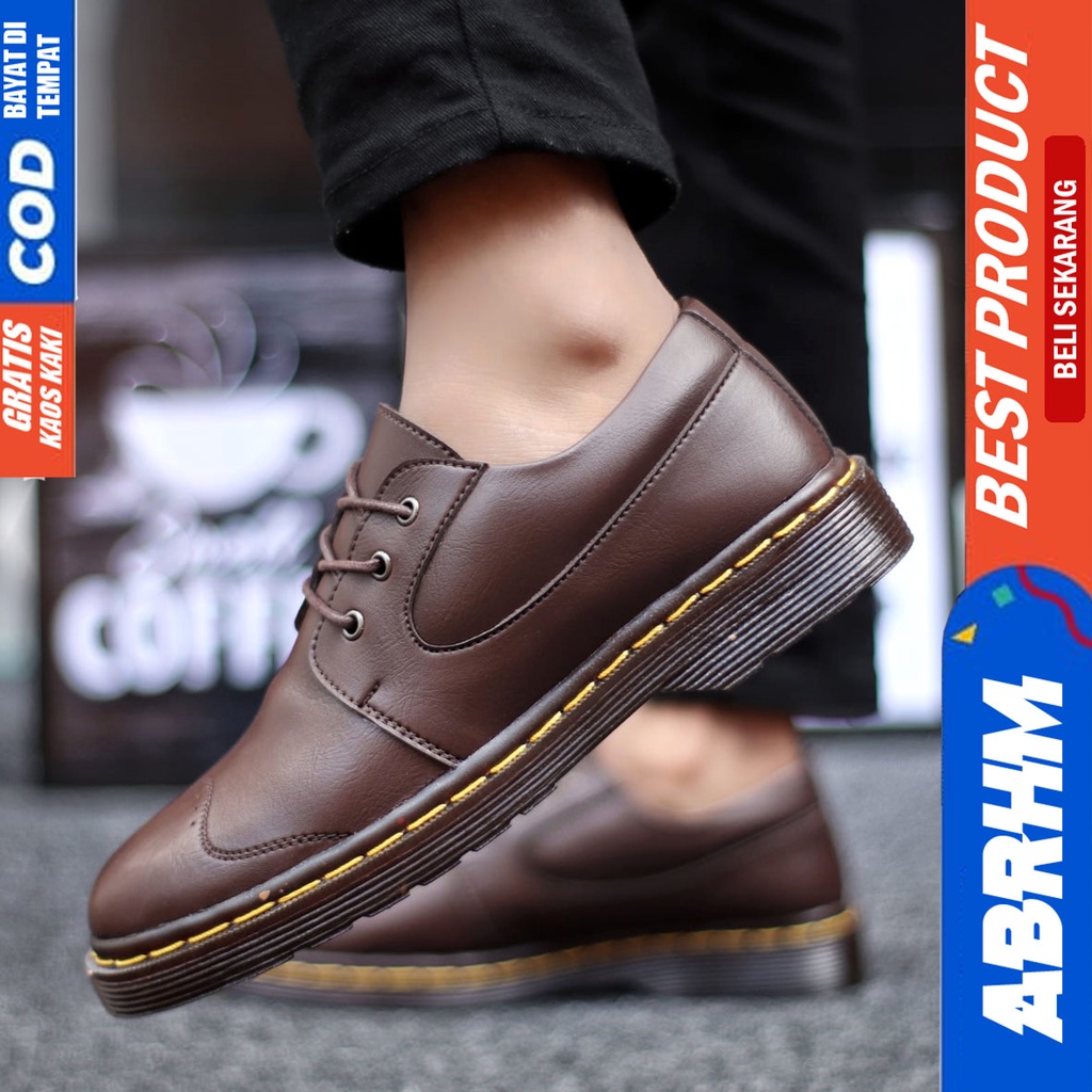 Abrhm Matto - Sepatu Formal Pantofel Pria Kerja Hitam