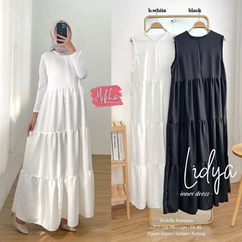 Lidya inner maxi dress inner kutung inner shakila LD 105 premium inner polos By Mikha