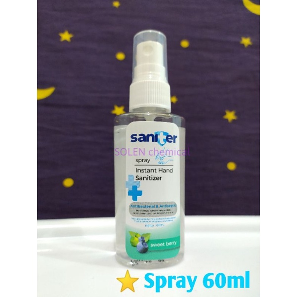 Saniter hand sanitizer spray 60ml Sweet Berry