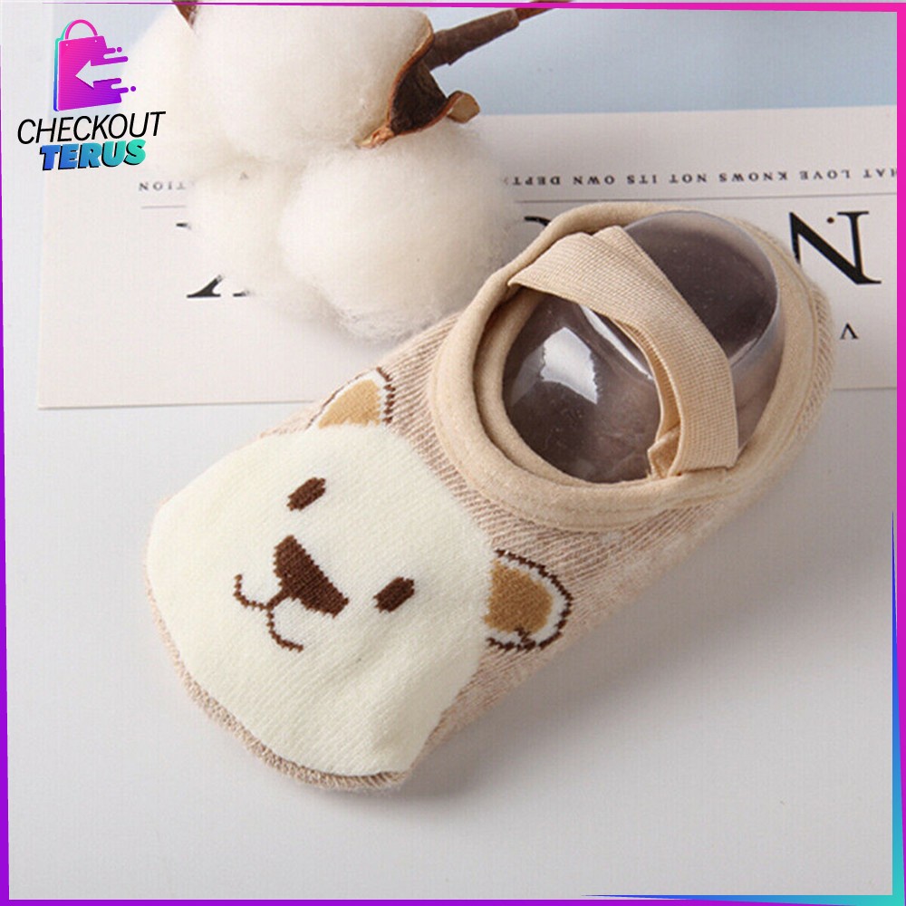 CT P91 Kaos Kaki Anak Anti Slip Ankle Bayi Anti Tergelincir Baby Socks Anti Slip Dengan Strap Kaos Kaki Karakter Kartun Hewan