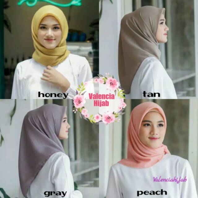 GROSIR Hijab /Jilbab/ kerudung Bella Square VALENCIA POLYCOTTON