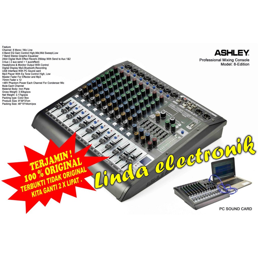 Mixer Ashley 8 Edition 8edition Original 8 Channel Bluetooth