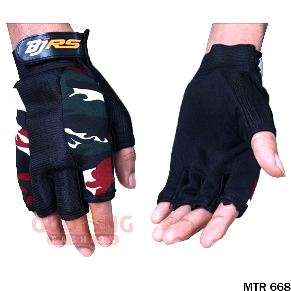 Sarung Tangan Motor Setengah Jari Army - MTR 668