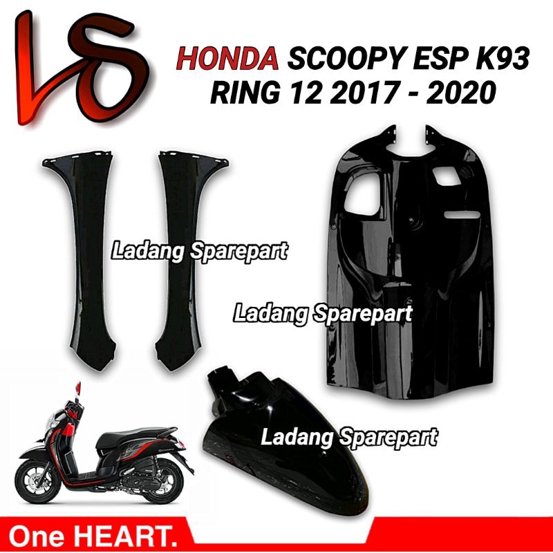 Paket Body Cover Inner dek Kontak Sayap Kap Spakbor Depan Scoopy Esp K93 2017 2018 2019 2020 Kanan K