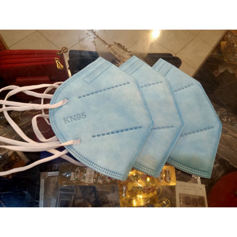 MASKER KN95 HIJAB ISI 10PC WARNA BIRU MUDA HARGA GROSIR TERMURAH