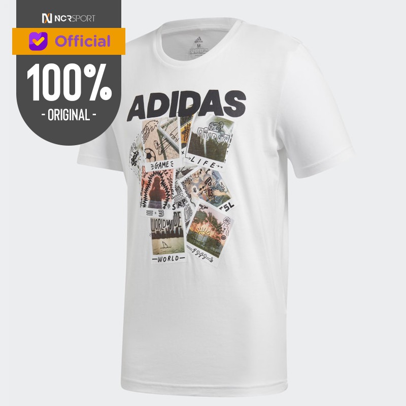  Pakaian  Training Adidas  Doodle Photos Tee  WHITE Original 