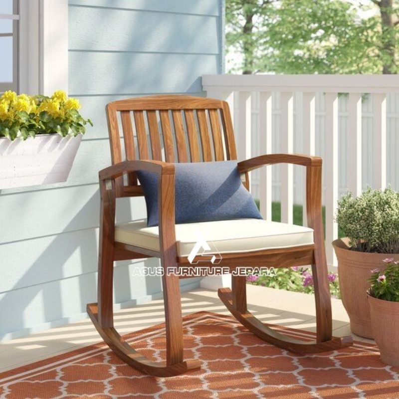 KURSI GOYANG MINIMALIS JATI JOK SINGLE (kursi santai kursi malas)