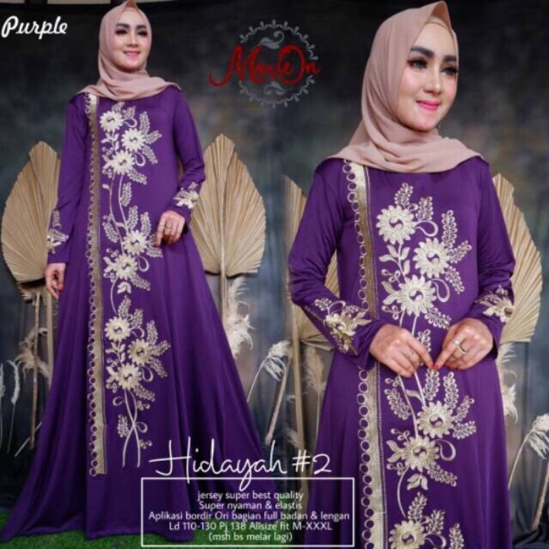 (TERMURAH) HIDAYAH #2 MAXY JUMBO / GAMIS BORDIR ASLI PREMIUM / ORIGINAL SOLO