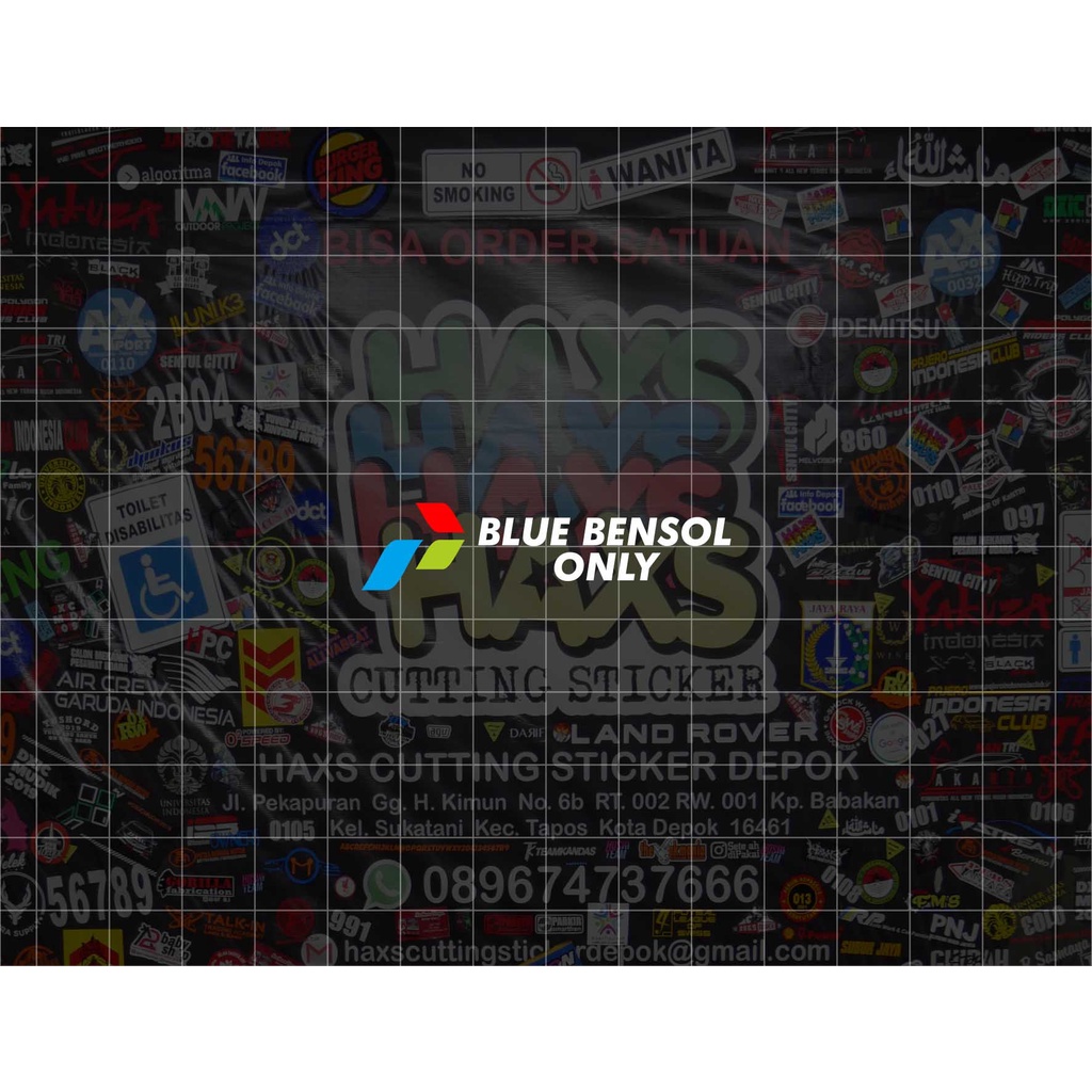 Cutting Sticker Blue Bensol Only Ukuran 5 Cm Untuk Motor Mobil