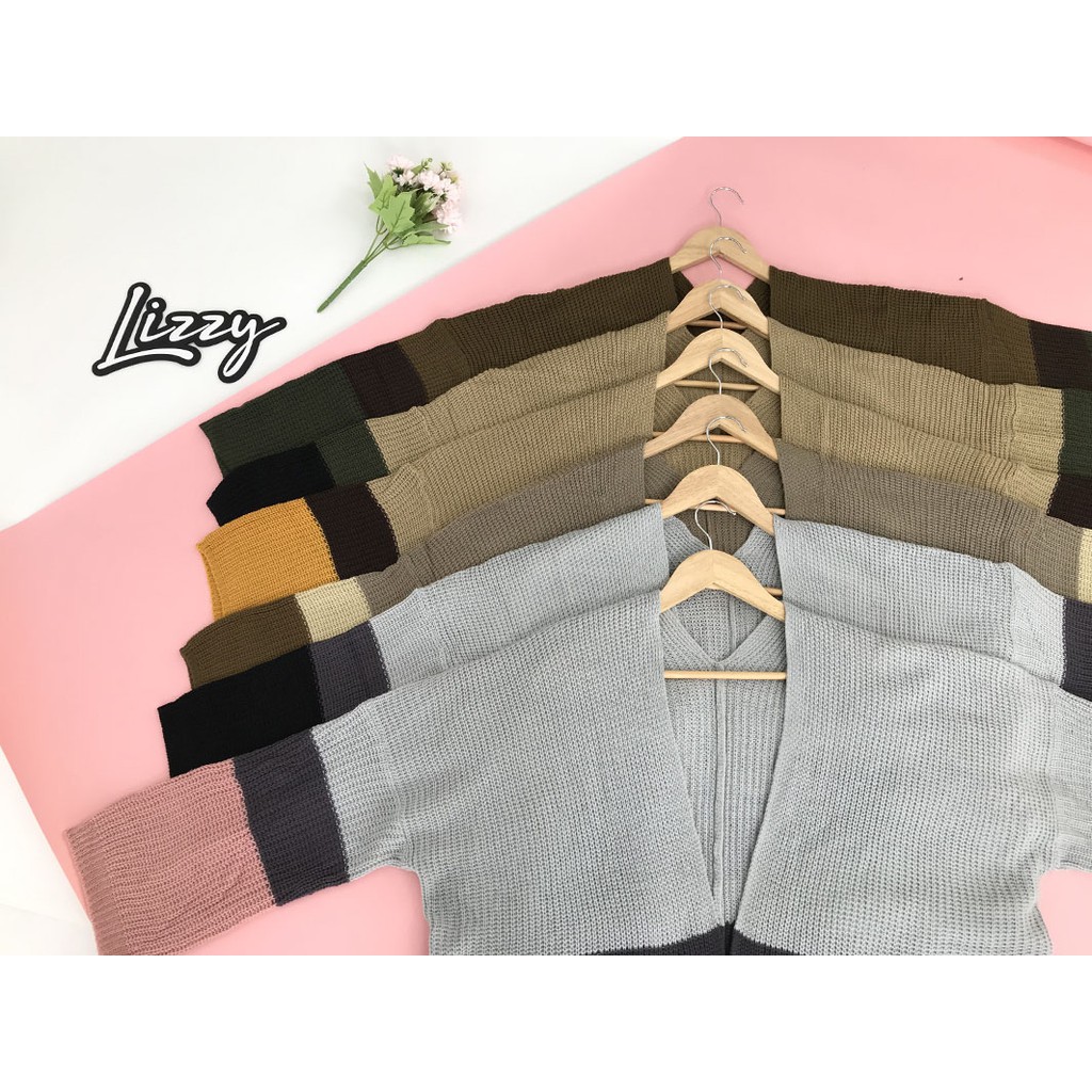 Lizzy - OVERSIZED CARDIGAN PASTEL GREYISH ARMY MIX PREMIUM