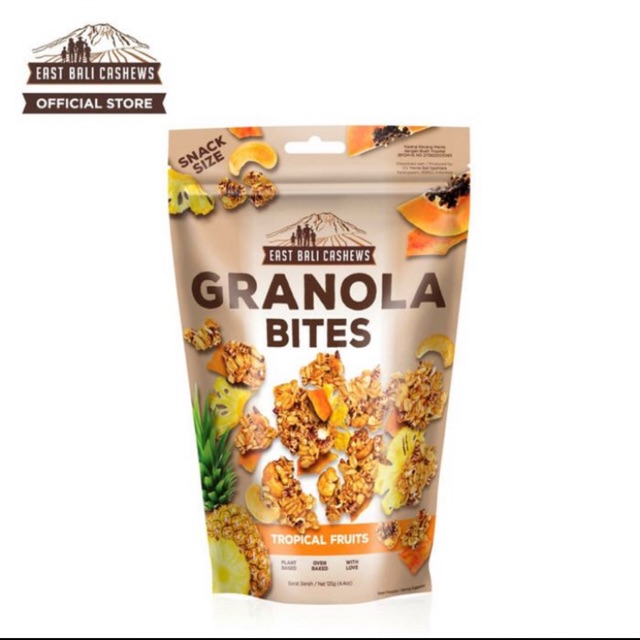 

Granola Bites Tropical Fruit East Bali Cashew Vegan Plant Based Snack