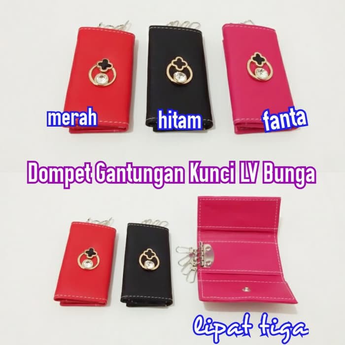 DOMPET KUNCI MOBIL MOTOR LV MERAH HITAM PINK FANTA A
