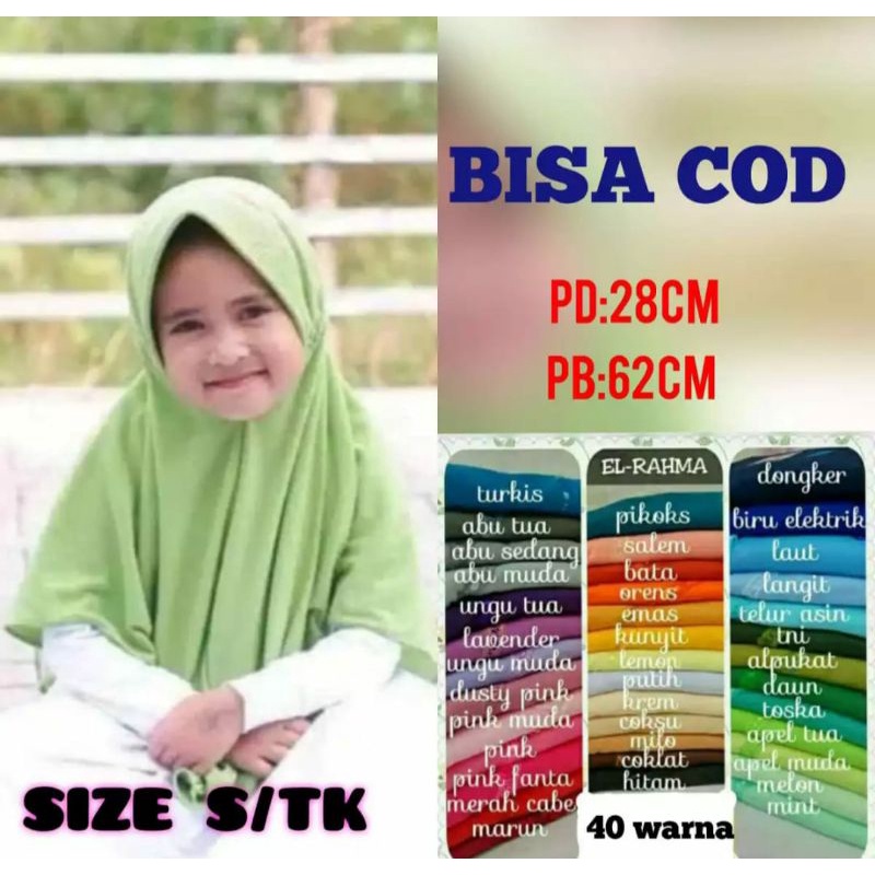 (CUCI GUDANG) Hijab Sekolah Anak TK SD SMP SMA / Rabbani KW  Kerudung Anak Ukuran S M L XL Paling Mu