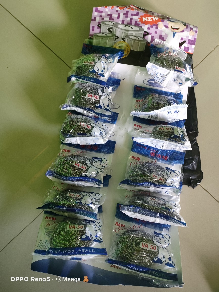 (12pcs) Gosok Panci Stainless Cuci Piring Merk Va-50 Anti Karat 18 Gram