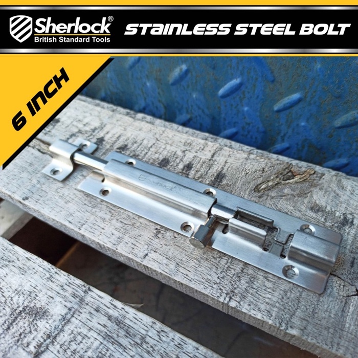 Grendel Slot Kunci Pintu Sherlock Stainless Steel 6 Inch