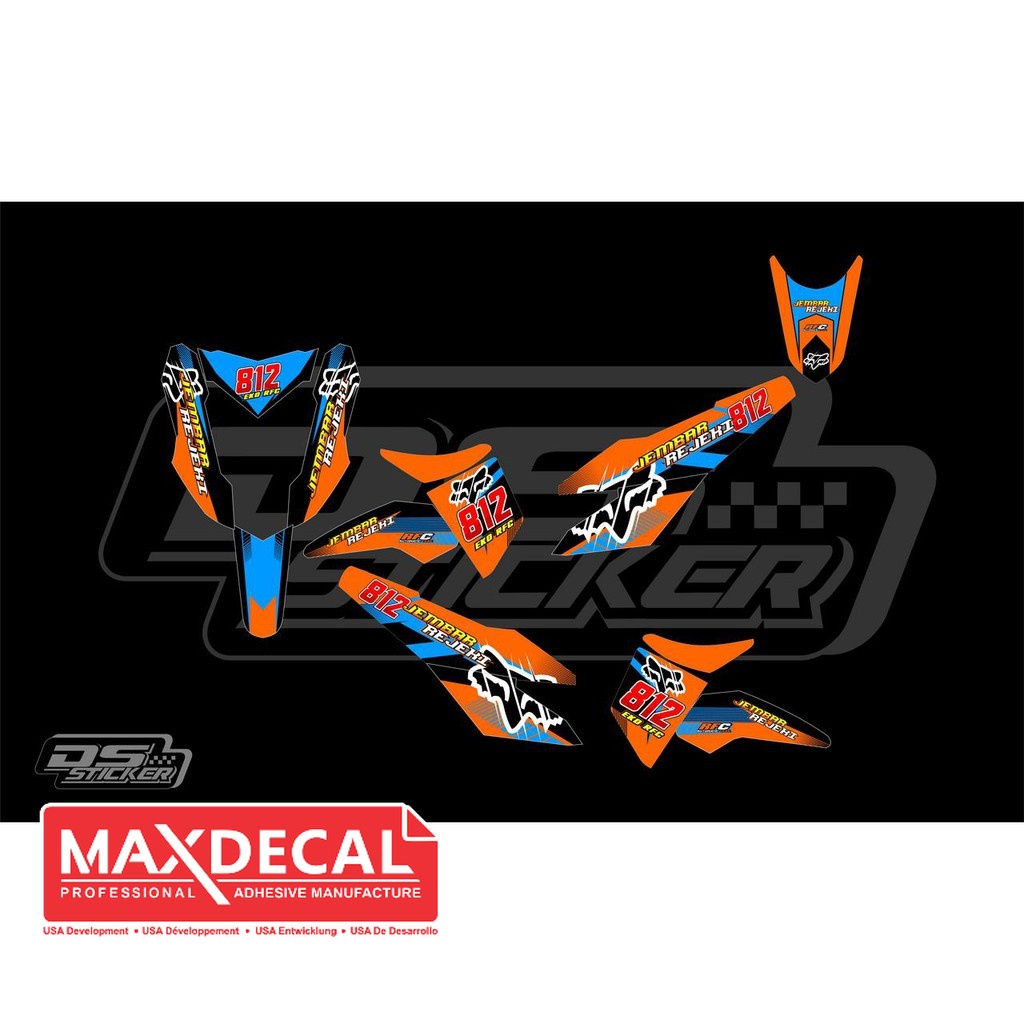 66 Decal Stiker Yamaha Xride Fox Orange Oren