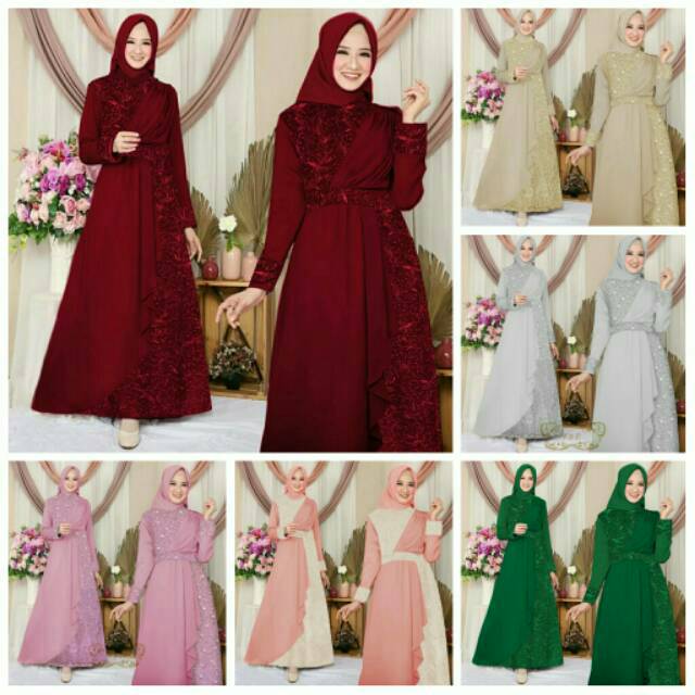 Maxi Maxy Dress Longdress Wollpeach Tile Mutiara Zeline