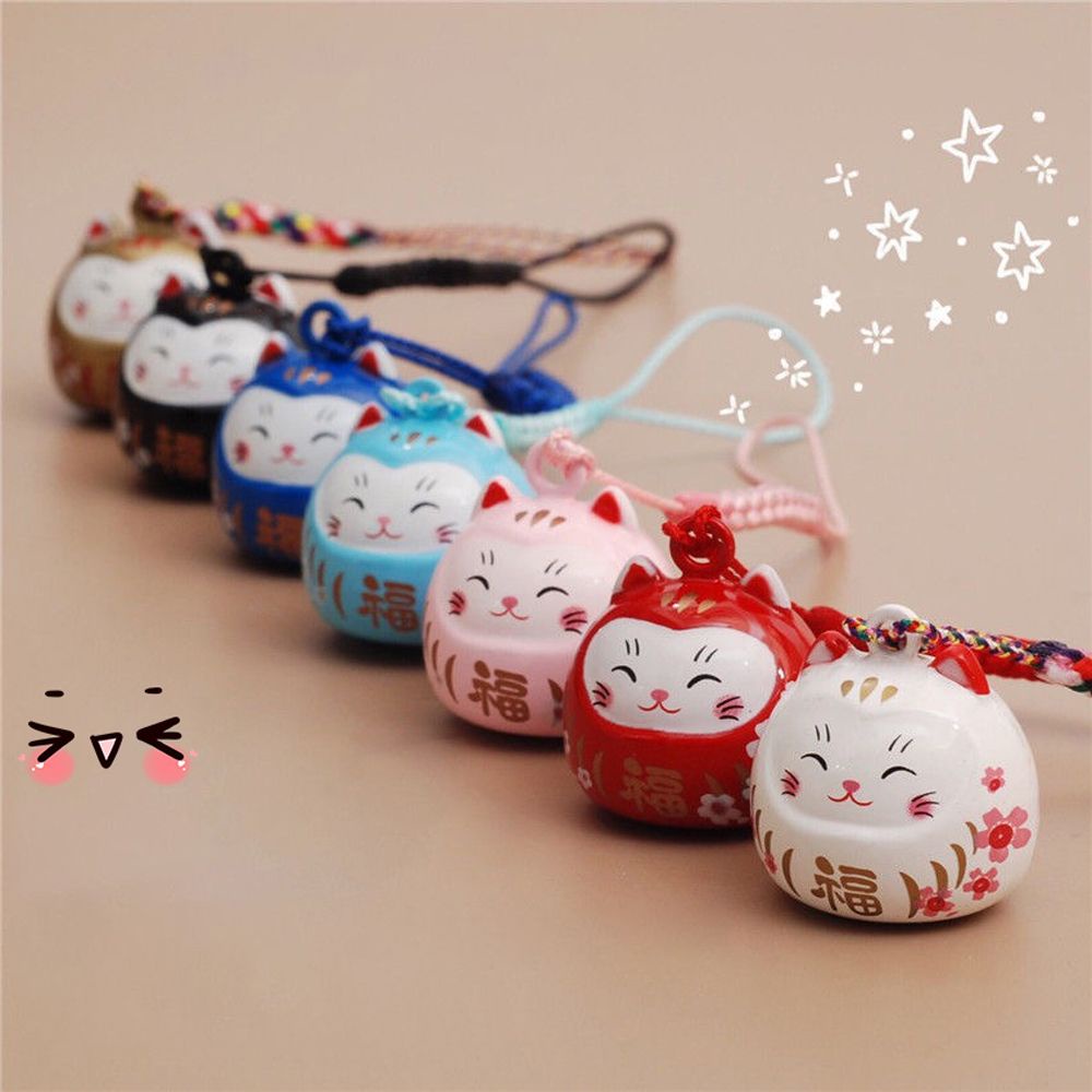 Needway  Cute Maneki Neko Keyrings Ornaments Gifts Bag Decoration Lucky Cat Keychains New Charm Cartoon Door Key Car Key Pendant/Multicolor