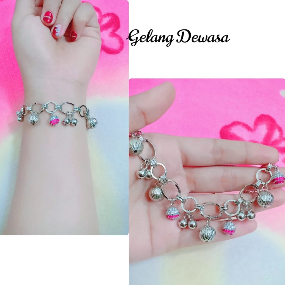 Gelang Rantai Bola Lapis Mas Putih