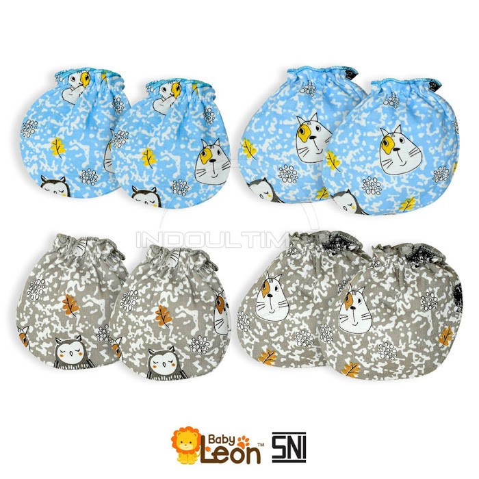 DS-121 Sarung Tangan + Sarung Kaki Bayi  2in1  Newborn BABY LEON Sarung Tangan Dan Kaos Kaki Baby New