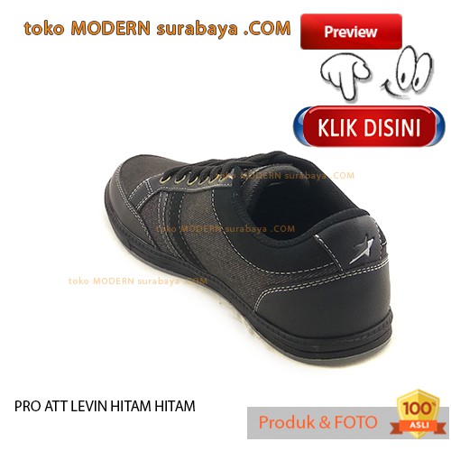 PRO ATT LEVIN HITAM HITAM sepatu sekolah kets casual sneakers