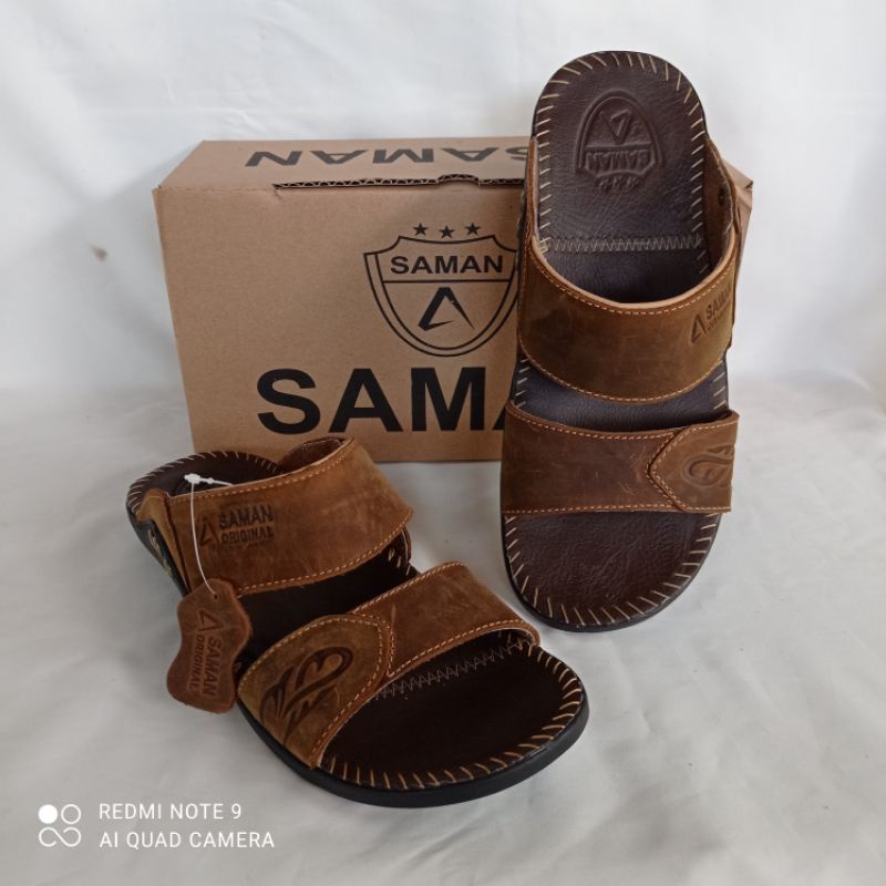 Saman Sandal Kulit Pria Original