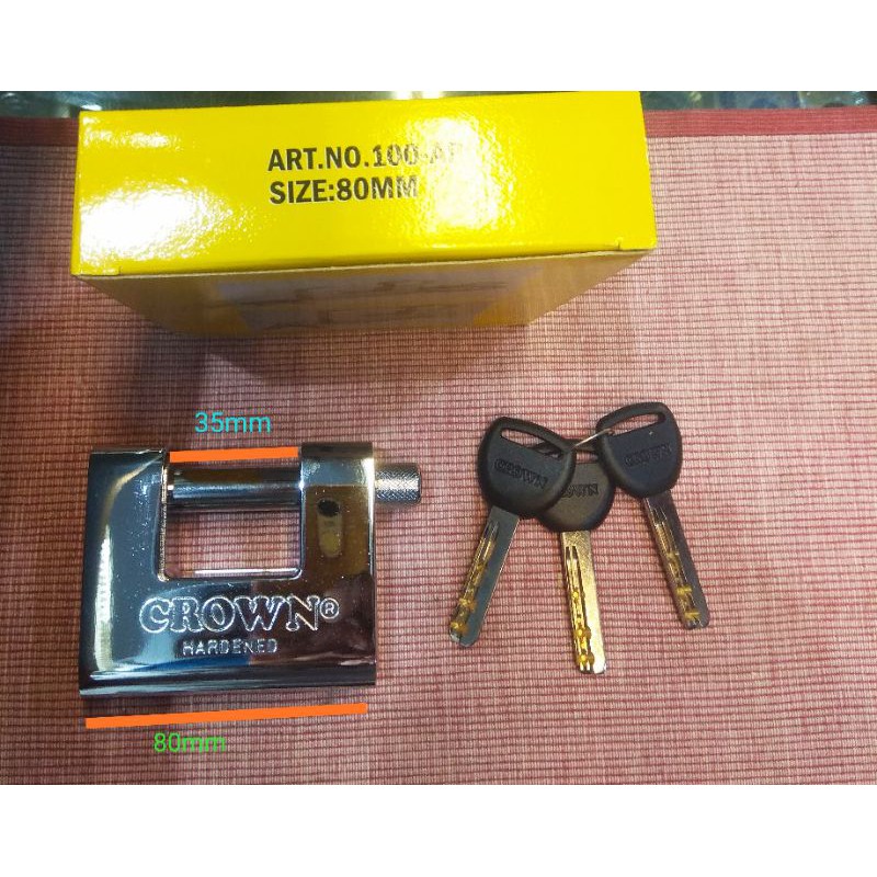 GEMBOK PANZER 80MM MERK CROWN ANAK KUNCI MODEL TITIK 3BH