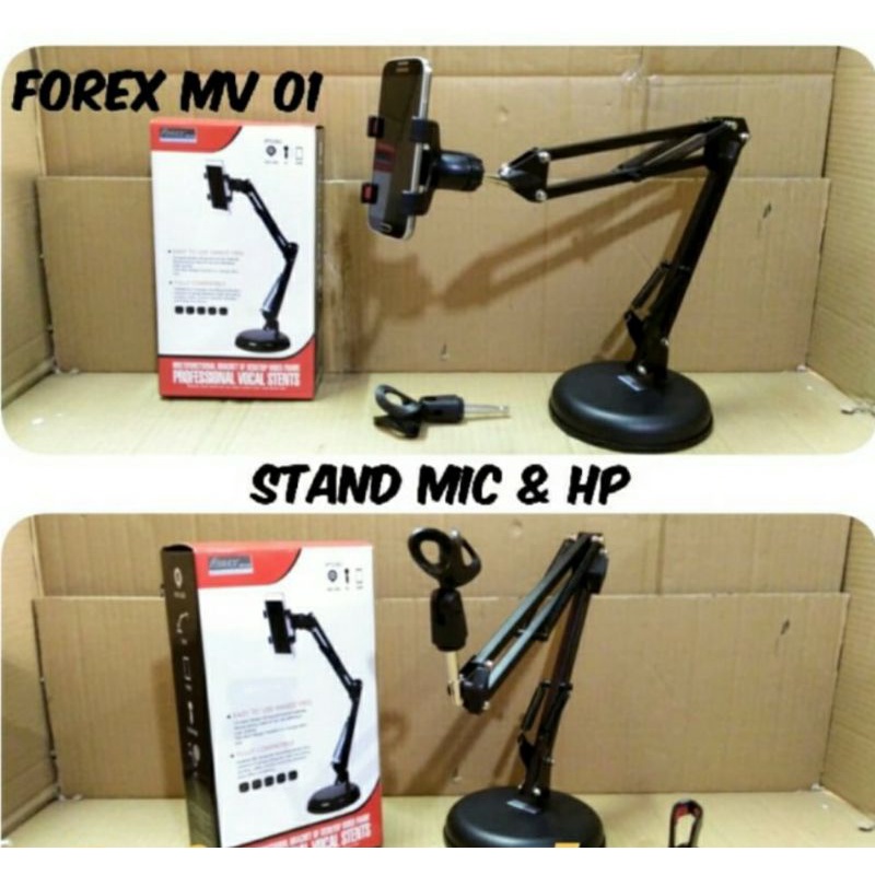 Stand HP dan Mic Meja FOREX MV 01 Table Standing Hp Microphone MV01