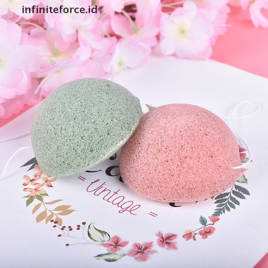 (infiniteforce.id) Spons Konjac Konjac Alami Untuk Membersihkan Makeup / Kosmetik Wanita