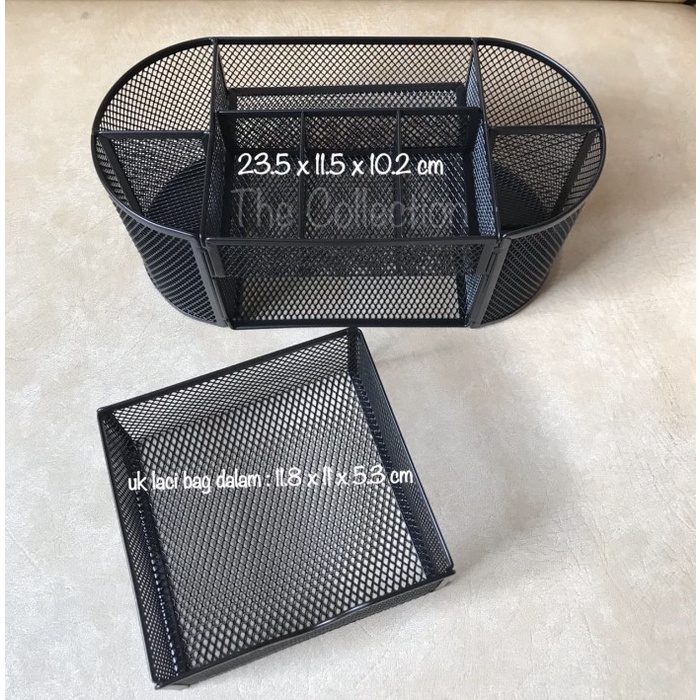 

Jualan Atk549Tp Oval Tempat Alat Tulis Besi With Drawer Desk Organizer Pensil Murah