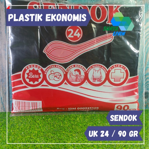 Kantong Plastik HD Hitam Sendok Uk. 24 / Plastik Ekonomis