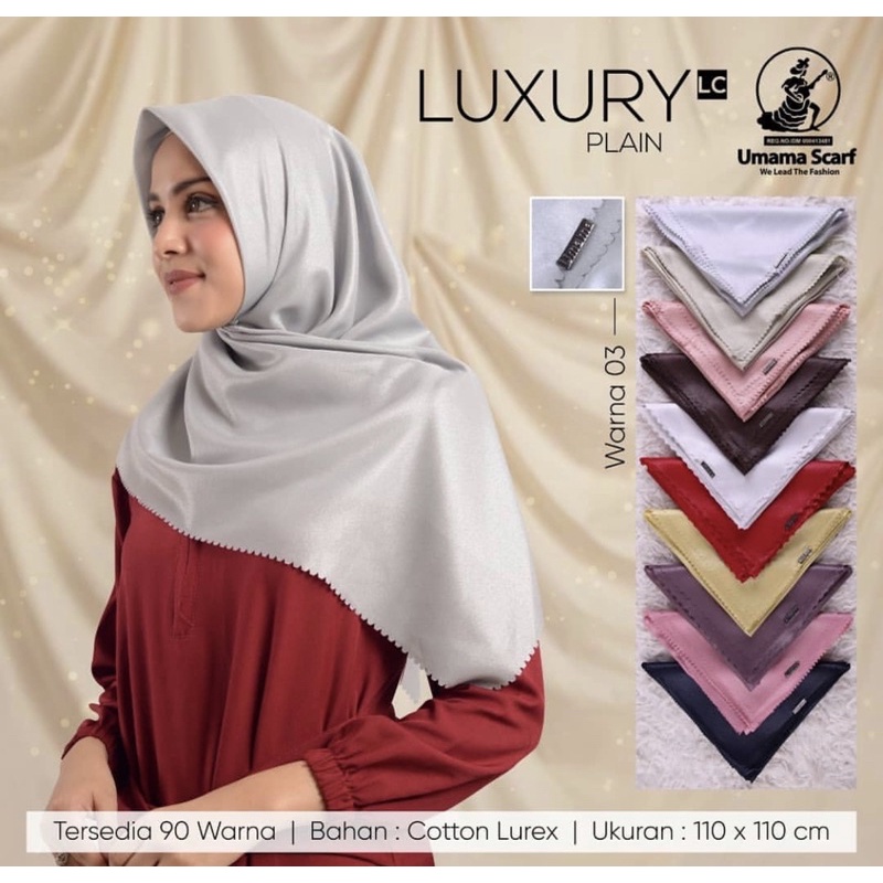 LUXURY/SINAR HIJAB SEGIEMPAT GLAMOUR LC ORIGINAL UMAMA SCARF