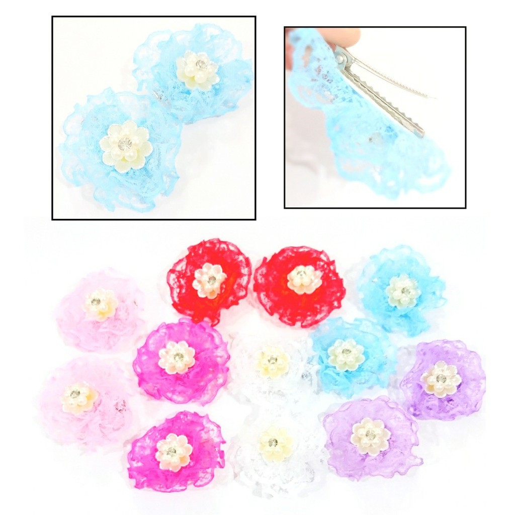 JEPIT RAMBUT  BERENDA BUNGA PUTIH PSGN BBP ISI 2