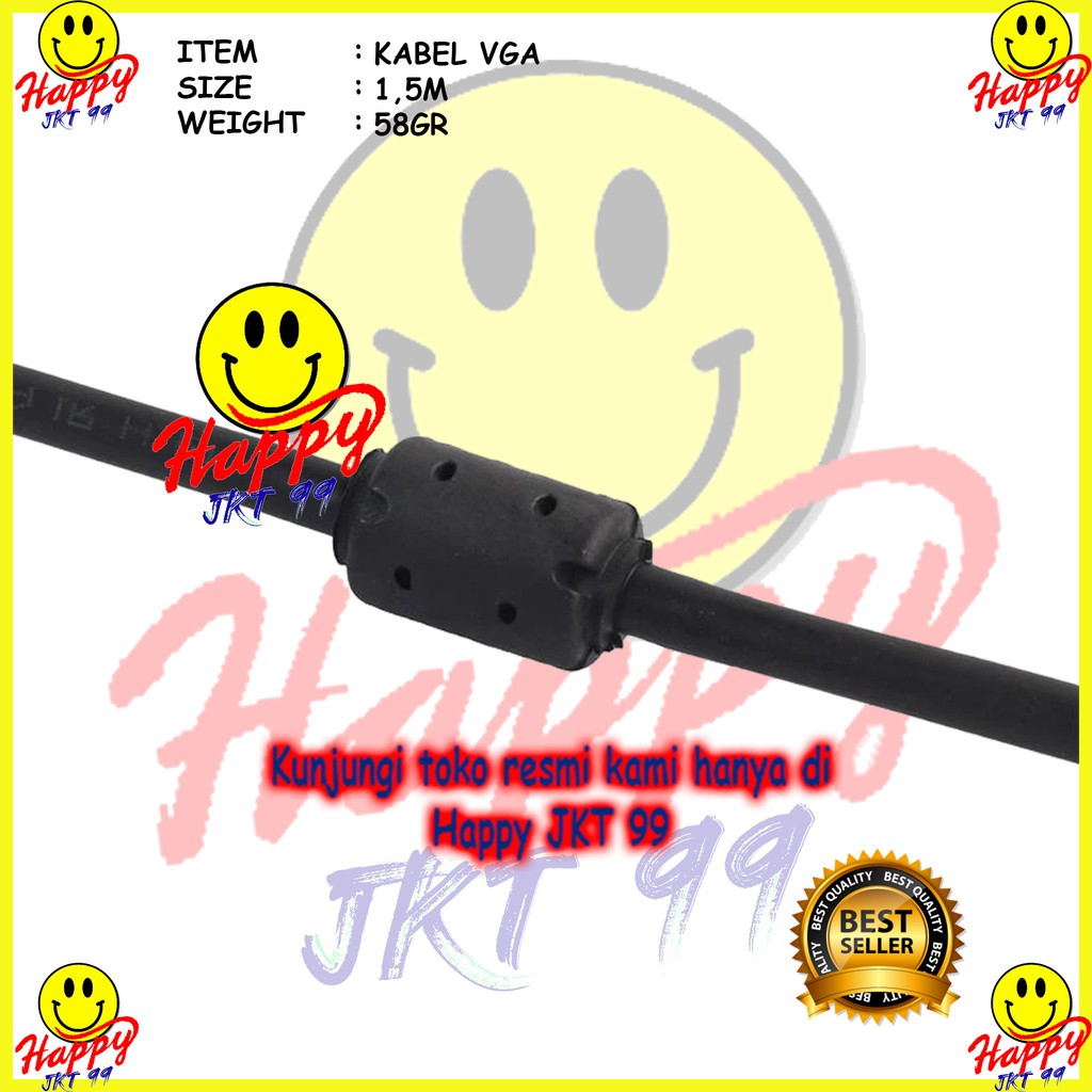 [ HAPPY JKT 99 ] KABEL VGA 1.5M 1,5M METER