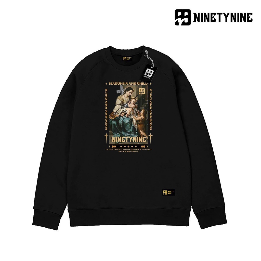 Jaket Sweater Crewneck NINETYNINE SERIES COZY – Black Edition Fashion Trendy Casual Pria Good Brand