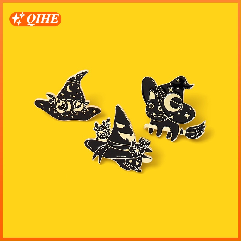 Magic Cat Pin Magic Hat Badge Brooch Lapel Pin Witch Fans Gift