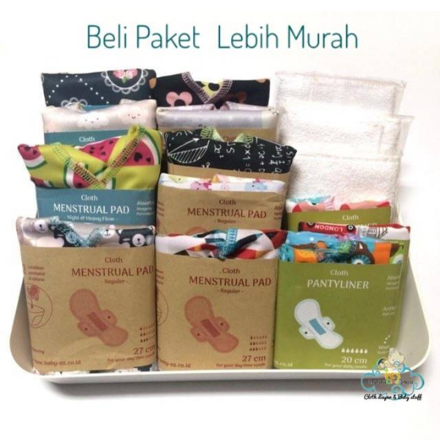 Paket hemat Menspad baby oz pembalut kain sabun lerak ningrat free extra insert hampers pernikahan