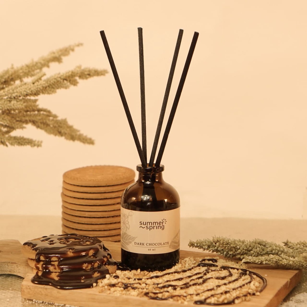 Reed Diffuser Pengharum Ruangan Toilet Lemari Kamar Mandi - Dark Chocolate Pewangi Summer Spring