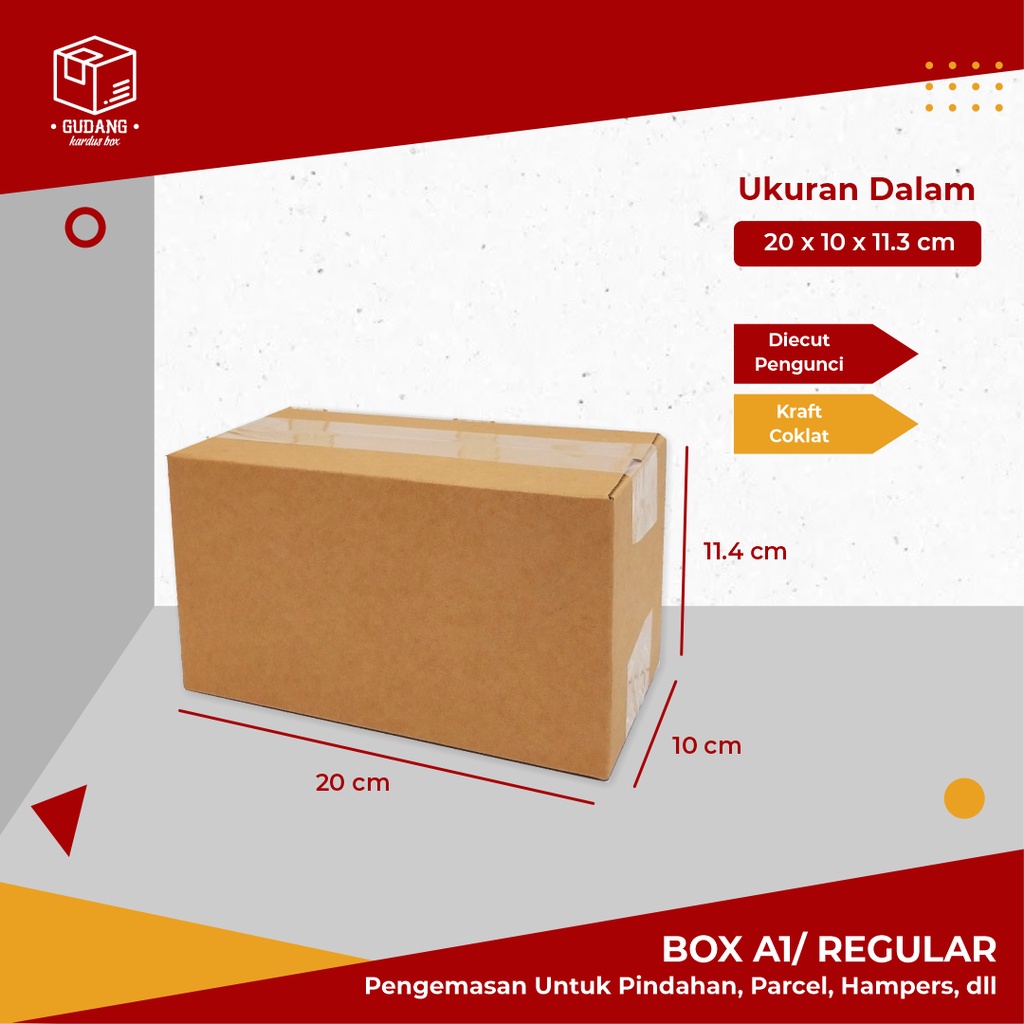 

Box A1 - Uk. 20 x 10 x 10 cm Karton/Polos/Kardus/Hampers/Packing/BoxMasker/Hijab/A1
