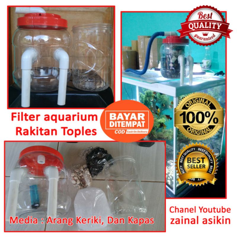 filter aquarium rakitan dari toples