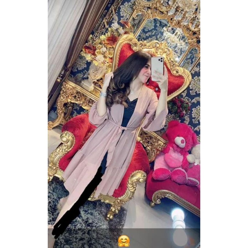 Outer Panjang Ceruty Flowy Cardigan