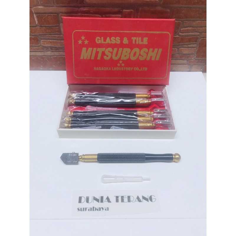 Pemotong Kaca Minyak MITSUBOSHI Bodi Hitam - Potongan Kaca Keramik - Glass Tile Cutter