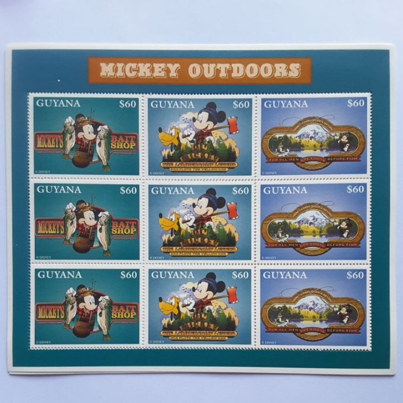 

Perangko Disney guyana mickey outdoors sheet 9 prangko