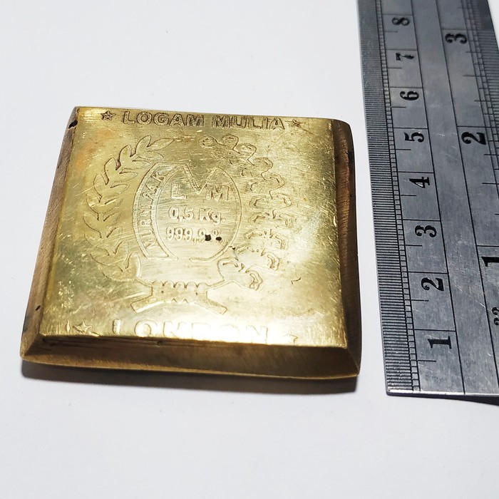 Replika Emas Batangan Logam Mulia LM London 24K bahan Kuningan