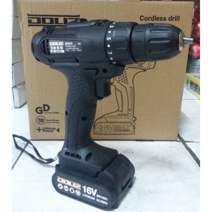 BOR TANGAN Electric Drill Bor Cordless Drill Battere 16V DOLIZ BD616  / BOR BATRE / BOR BATERAI