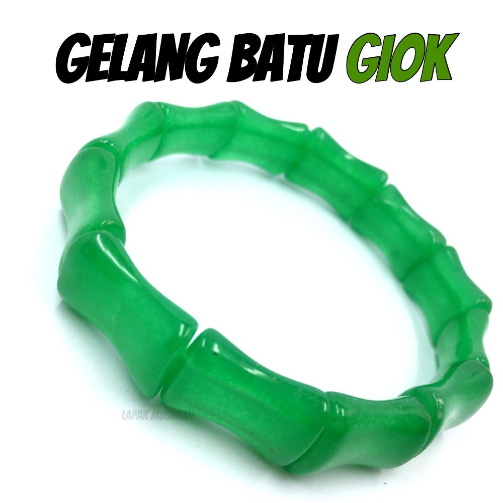 [Bayar di Tempat] GELANG BATU GIOK ASLI NATURAL MODEL BAMBU