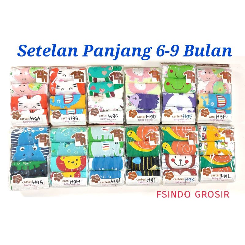 Setelan bayi atasan panjang celana panjang  Bluefly KODE H/setelan set bayi