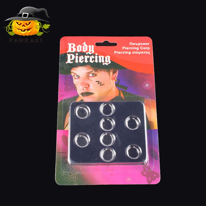 BDPC 8 pcs fake body clip piercing earing anting tindik hidung mulut klip palsu