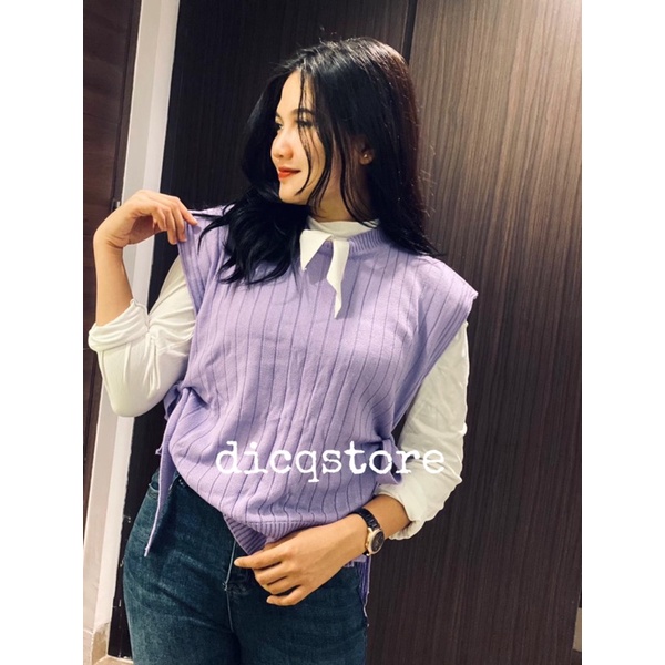 NAILA VEST /ROMPITali Rajut Wanita vb CREW neck Vest Knit Outer / OOTD ROMPI
